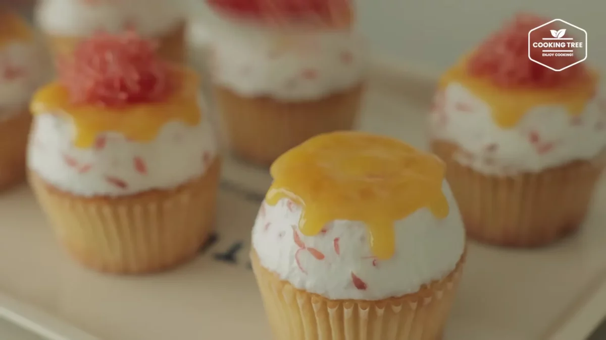 Mango Grapefruit Castella Cupcake Recipe