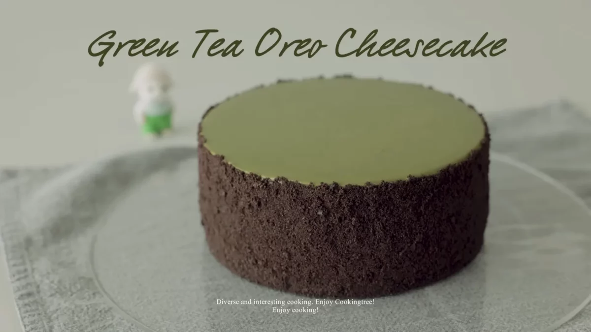 No Bake Green Tea Oreo Cheesecake
