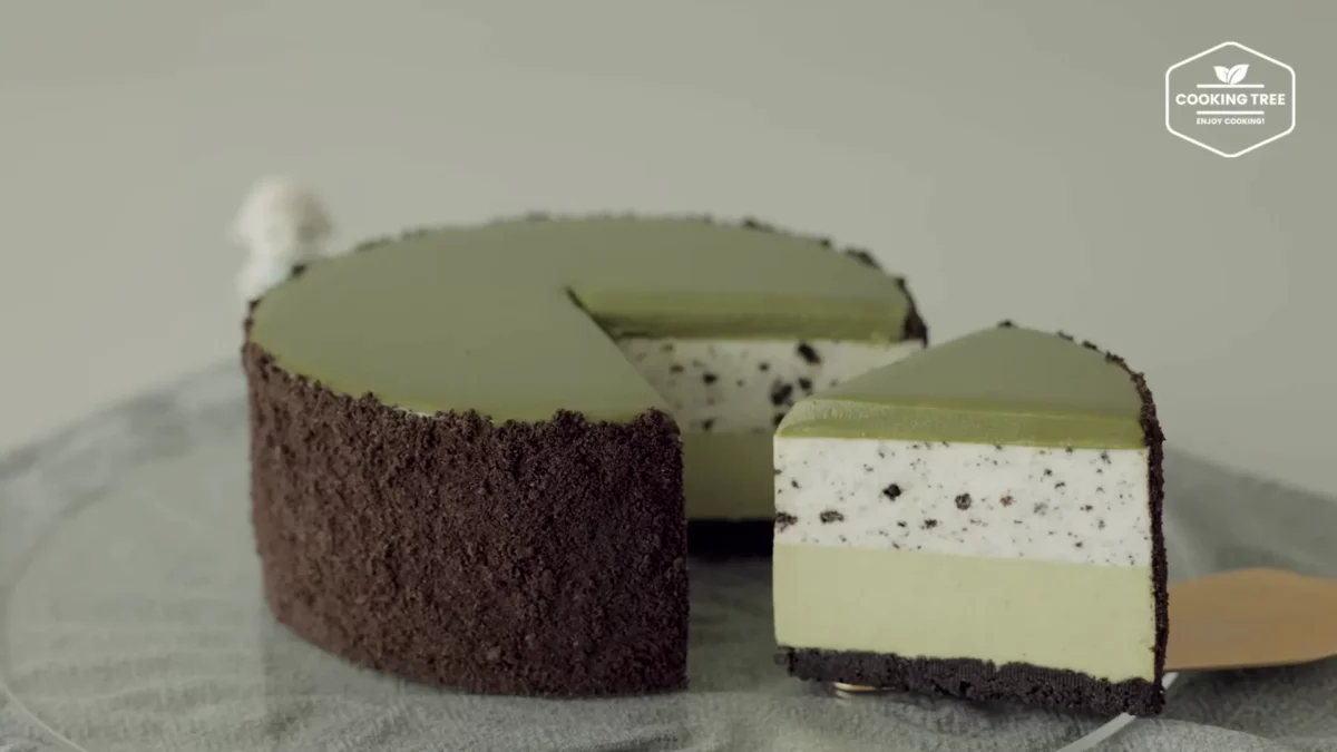 No Bake Green Tea Oreo Cheesecake
