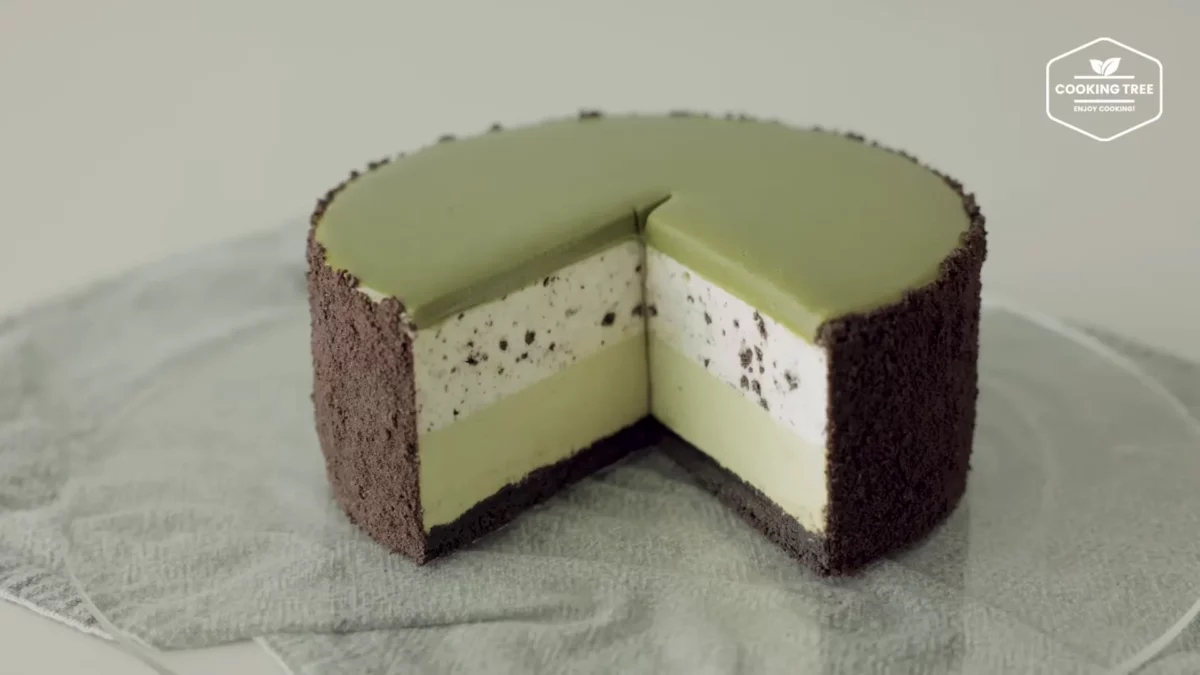 No Bake Green Tea Oreo Cheesecake