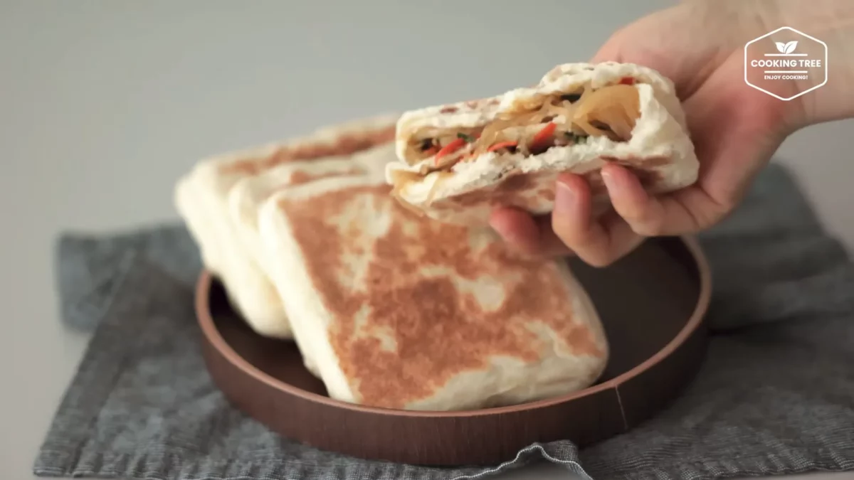 No oven Bread Japchae Flatbread Recipe