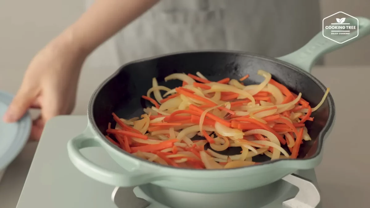 No oven Bread Japchae Flatbread Recipe