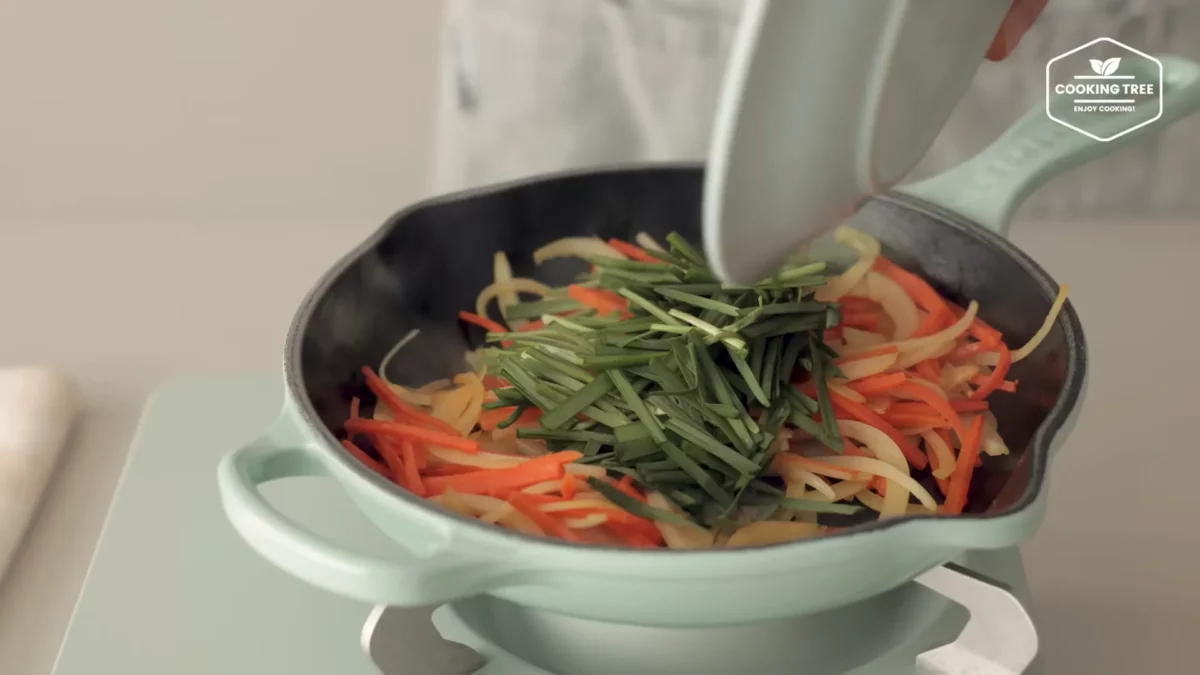 No oven Bread Japchae Flatbread Recipe