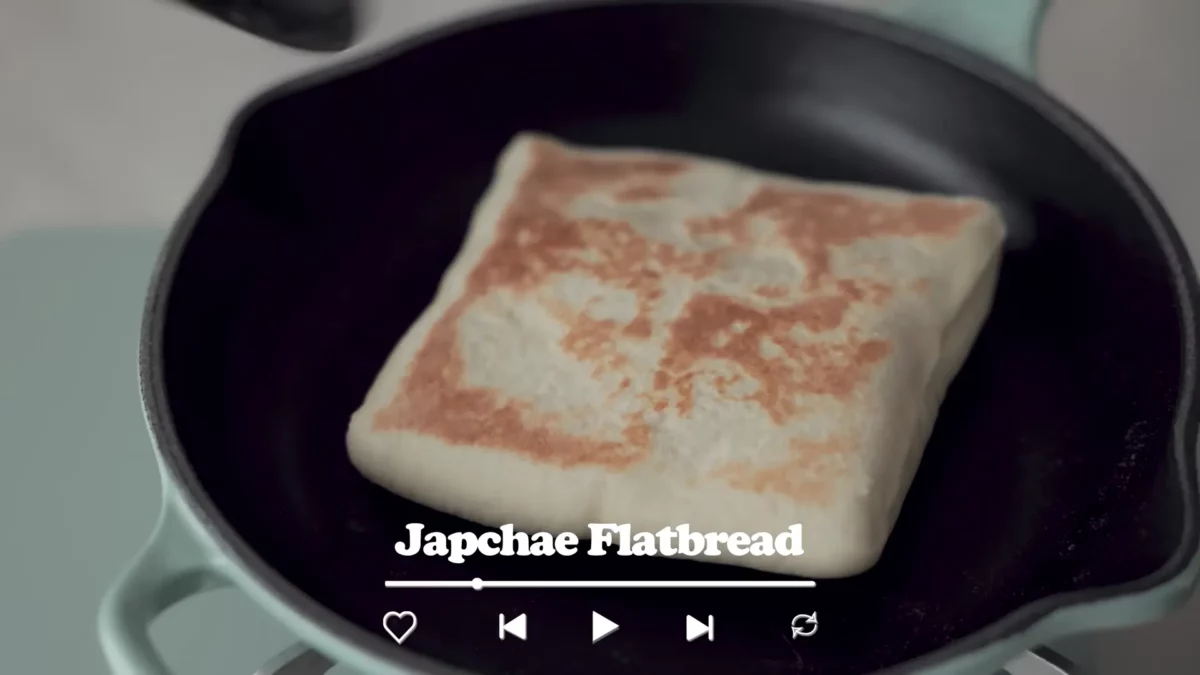 No oven Bread Japchae Flatbread Recipe