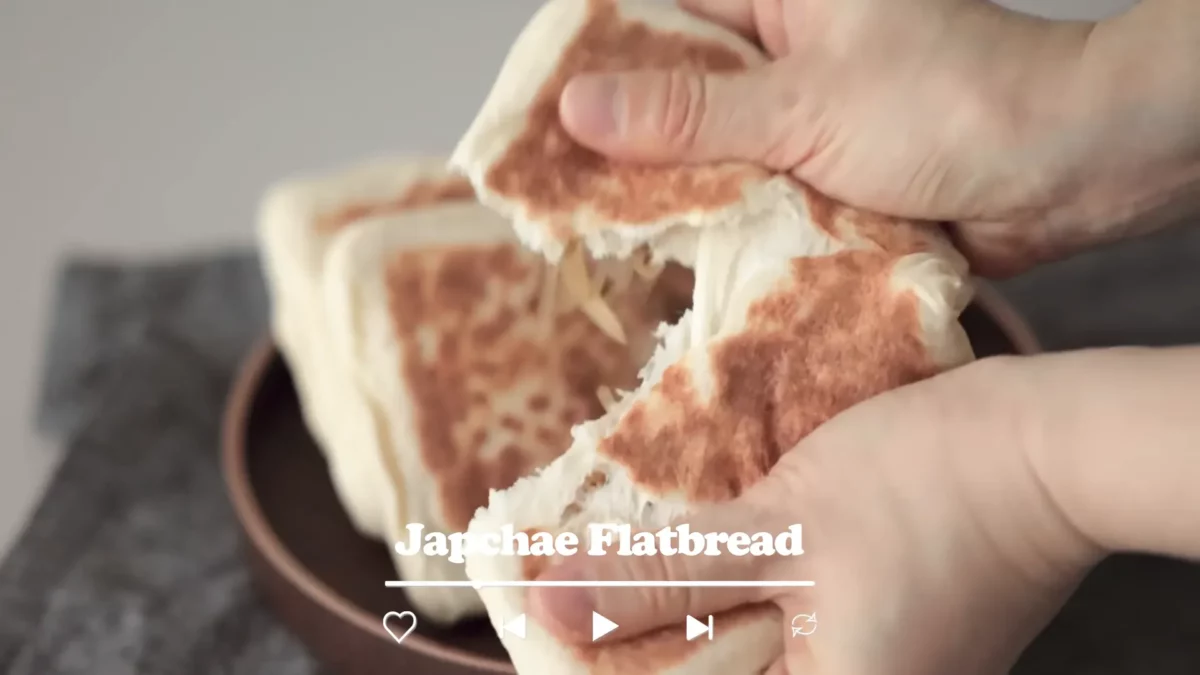 No oven Bread Japchae Flatbread Recipe