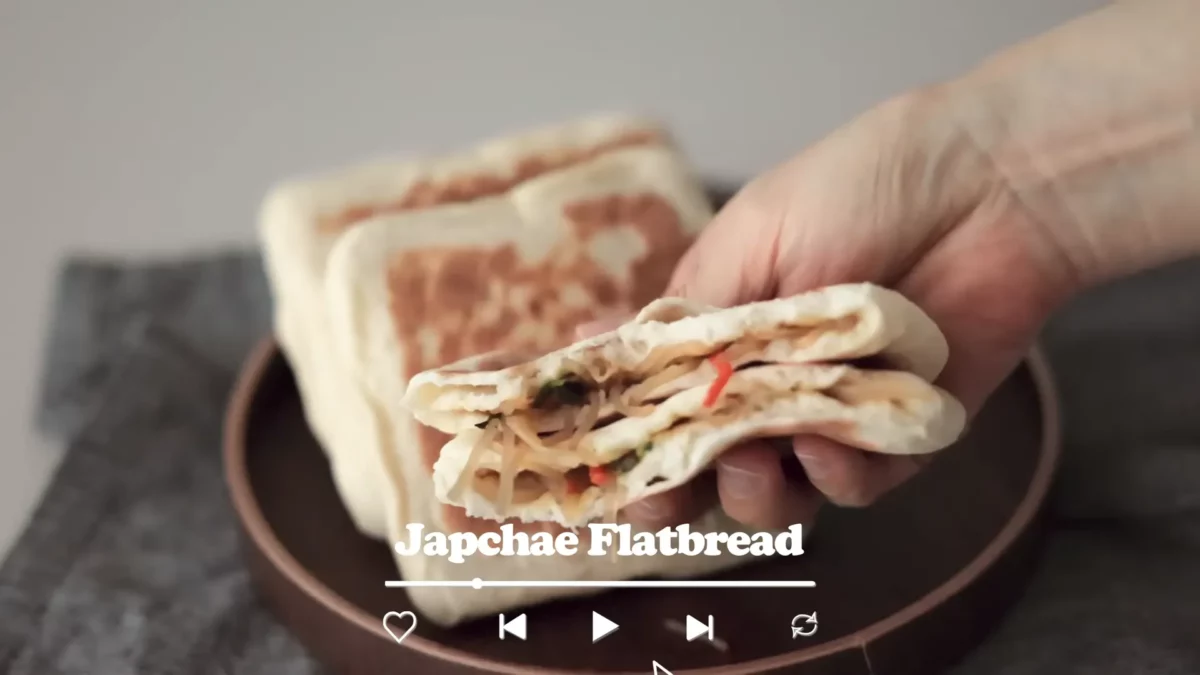 No oven Bread Japchae Flatbread Recipe