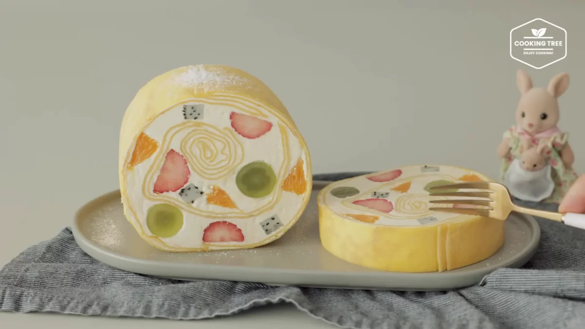 Fruit Crepe Roll Cake Recipe