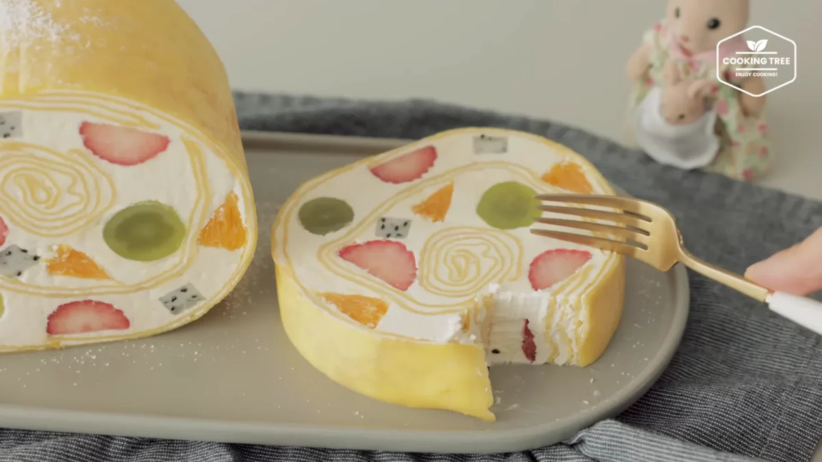 Fruit Crepe Roll Cake Recipe