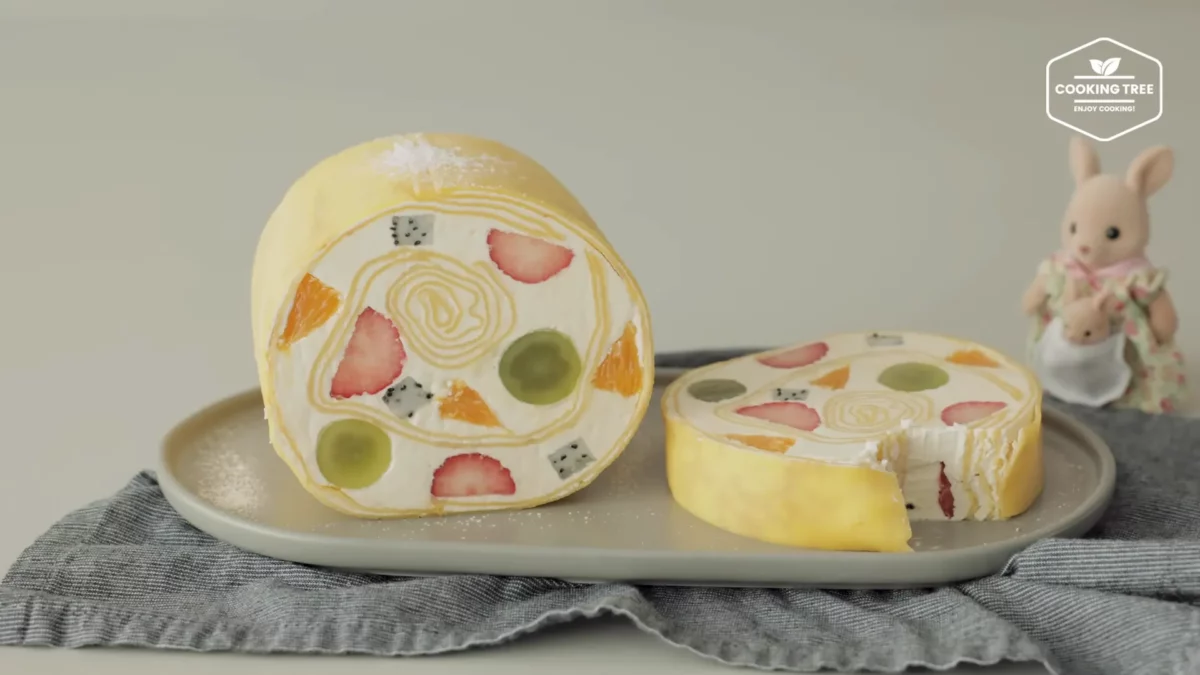Fruit Crepe Roll Cake Recipe