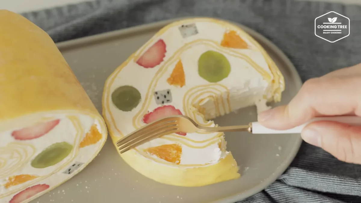 Fruit Crepe Roll Cake Recipe