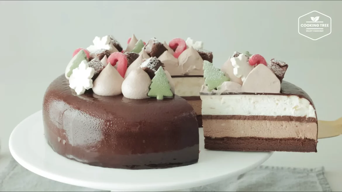 Christmas Brownie Chocolate Cheesecake